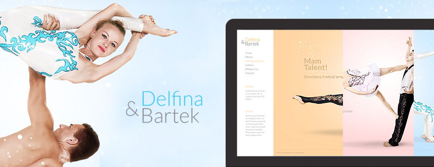 Strona www, identyfikacja wizualna Delfina & Bartek zwycięzcy Mam Talent