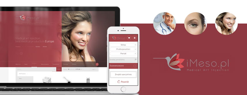 Strona www, sklep on-line iMESO medycyna estetyczna